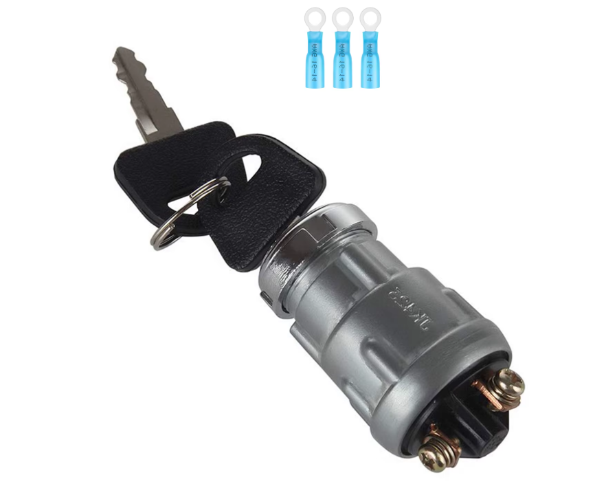 12V 3 Position Ignition Key Rotary Switch (OFF / ON / START) 2 Keys 3 Terminals MURE IGS1942