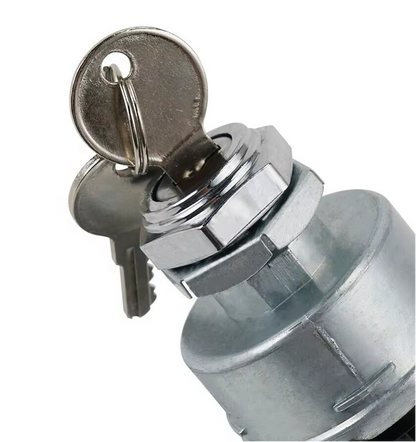 12V 4 Position Ignition Key Rotary Switch (ACC / OFF / ON / START) 2 Keys 4 Screw Terminals MURE IGS1940