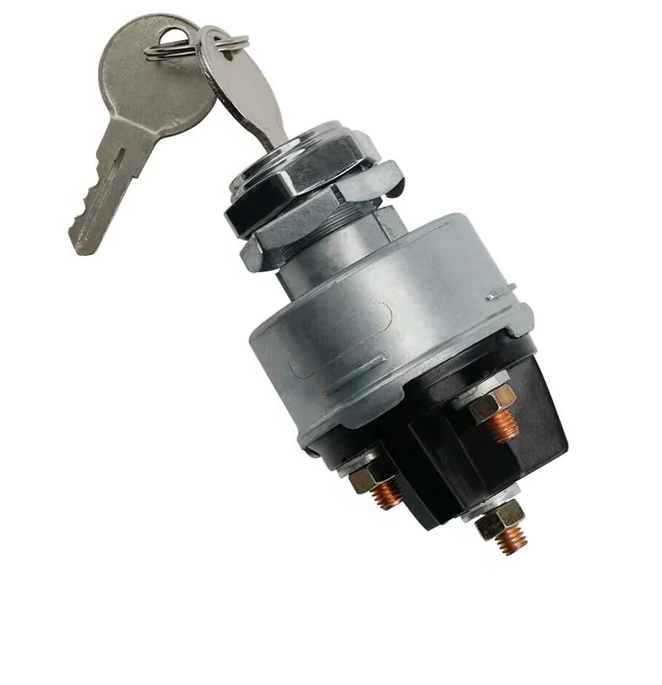 12V 4 Position Ignition Key Rotary Switch (ACC / OFF / ON / START) 2 Keys 4 Screw Terminals MURE IGS1940