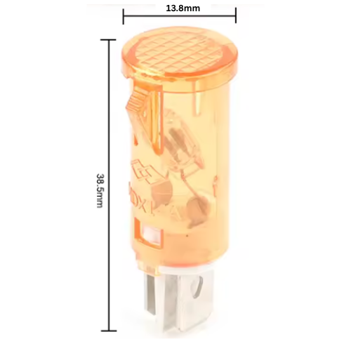 12V 24V Amber / Orange LED Dash Warning Light Round Fits 12mm Mounting Hole MURE K101M
