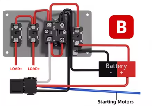 12V Carbon Fibre Engine Start Push Button & 3 Switch Ignition Panel with Relay Kit MURE SWP6003