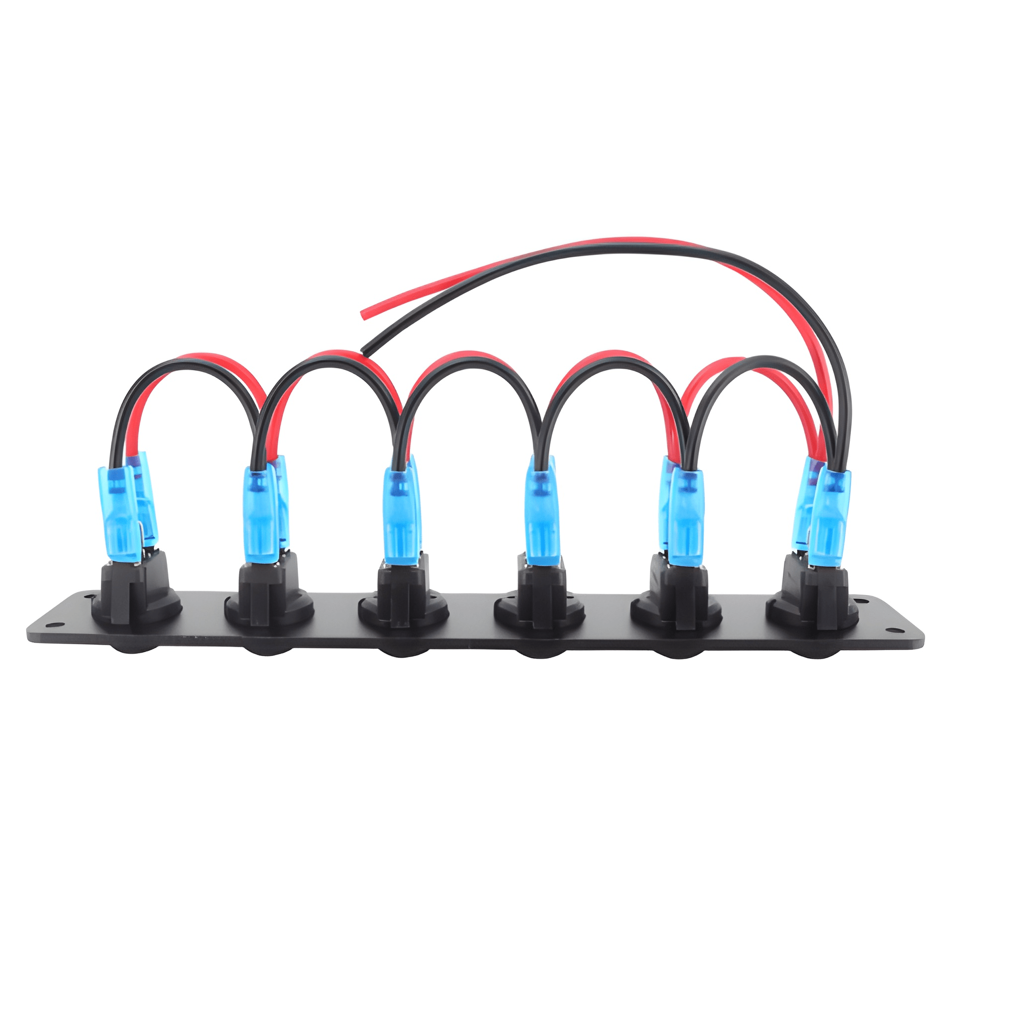 12V Mini Rocker 6 Gang Toggle Switch Panel ON OFF Red LED 10A MURE SPW ...