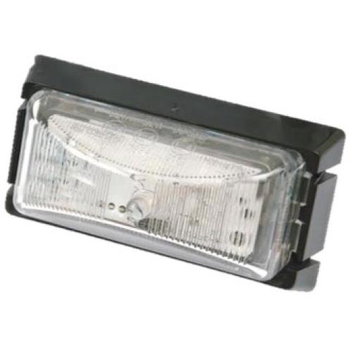 A white rectangular LED marker light for vehicles, pre wired and ECE IP67 approved.