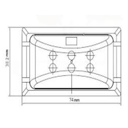 dimensions diagram for a white marker light 12v and 24v