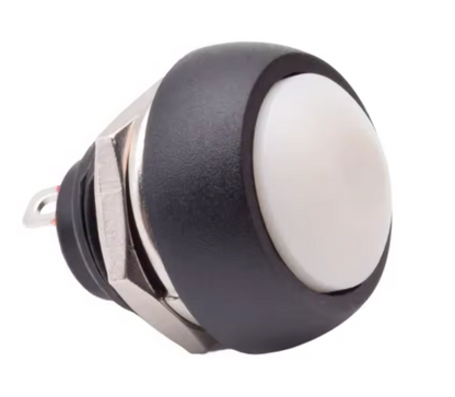 12mm Small White Plastic Push Button Round Head ON OFF Momentary Switch 2 Pin MURE K5893WT