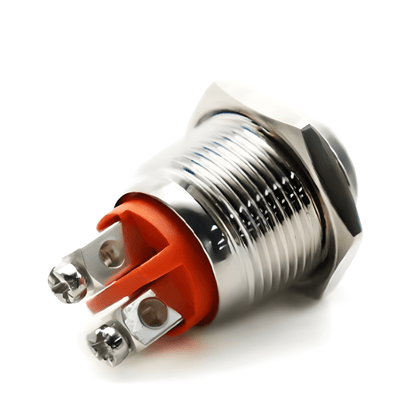 MURE K5896N C 16mm momentary silver metal push button high head with 2 screw terminals