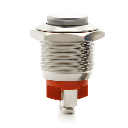 MURE K5896N C 16mm metal push button with silver high head and red base momentary push to break