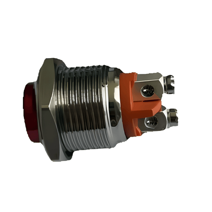 16mm red metal raised head push button normally closed with 2 screw terminals by MURE