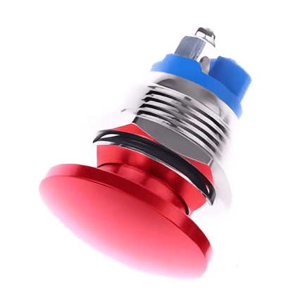 16mm red mushroom head push button by MURE K5895 Features include ON OFF and normally open push to make