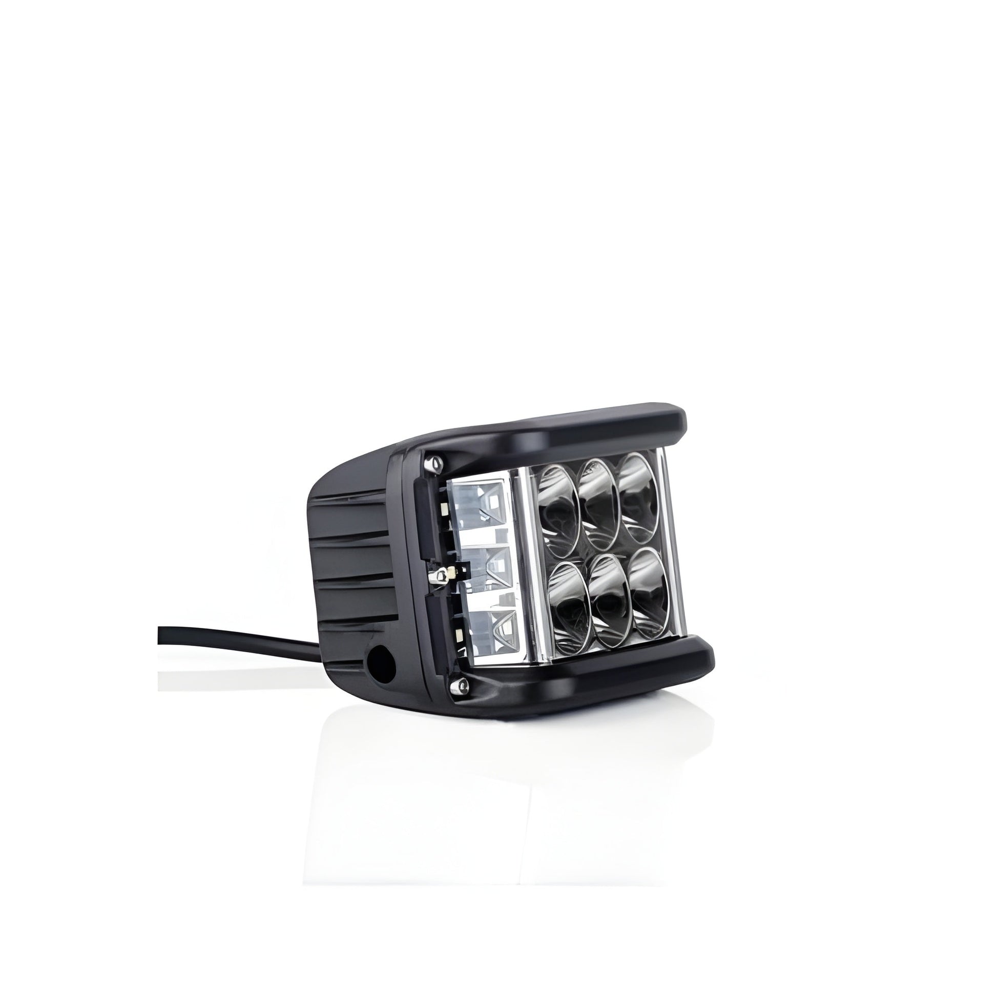 Black LED light bar on a white background