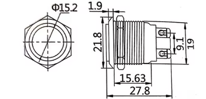 19mm Metal Push Button 12V 24V Momentary Push To Make Switch 16A MURE K588