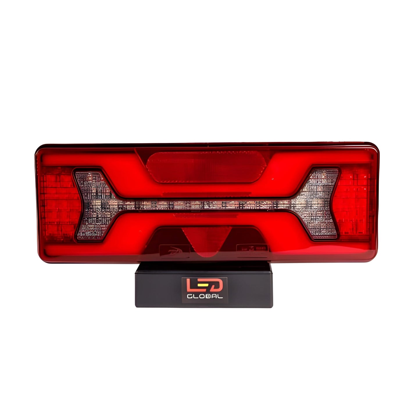 Red 12v/24v LED tail light on a white background