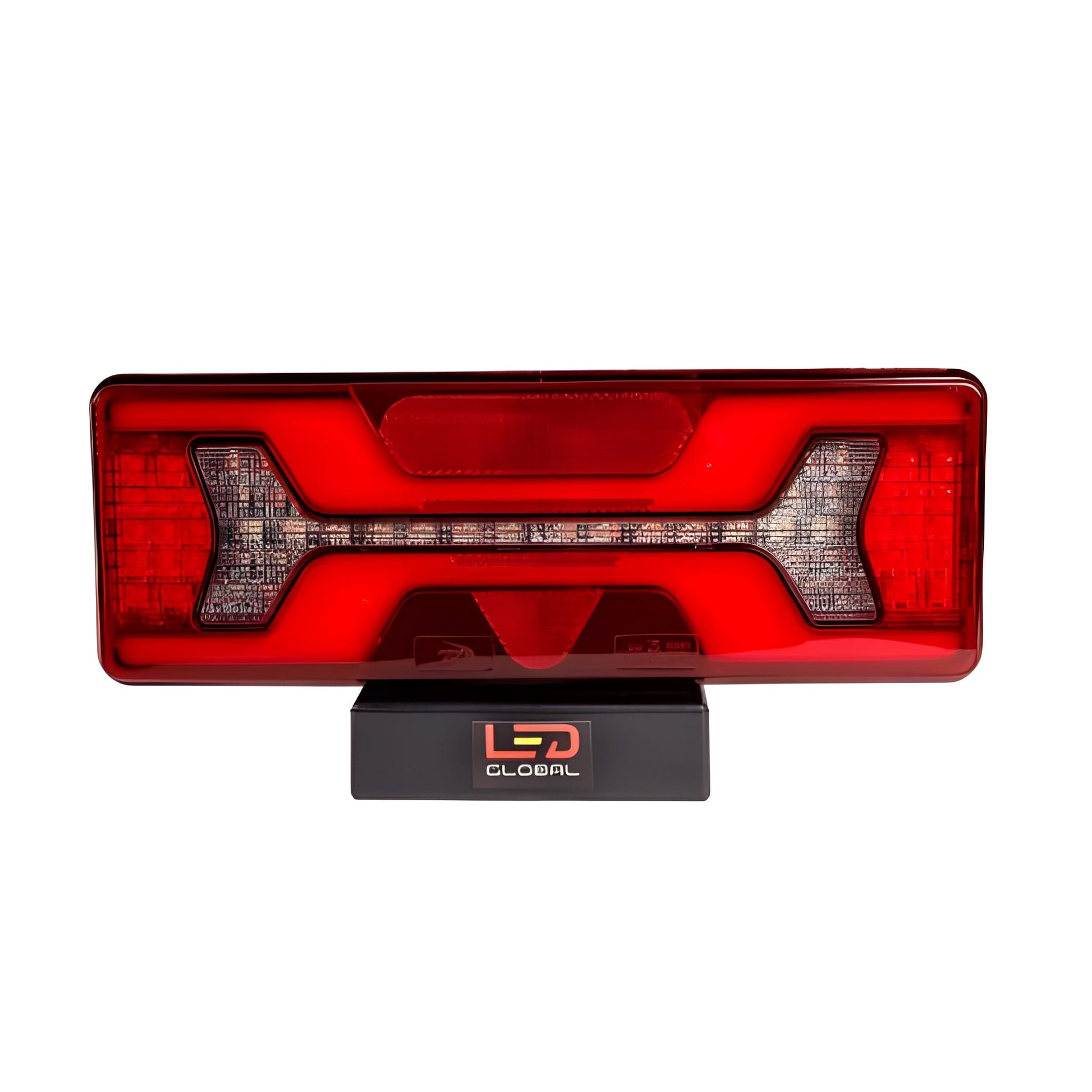 Red 12v/24v LED tail light on a white background