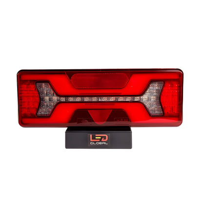 Red 12v/24v LED tail light on a white background