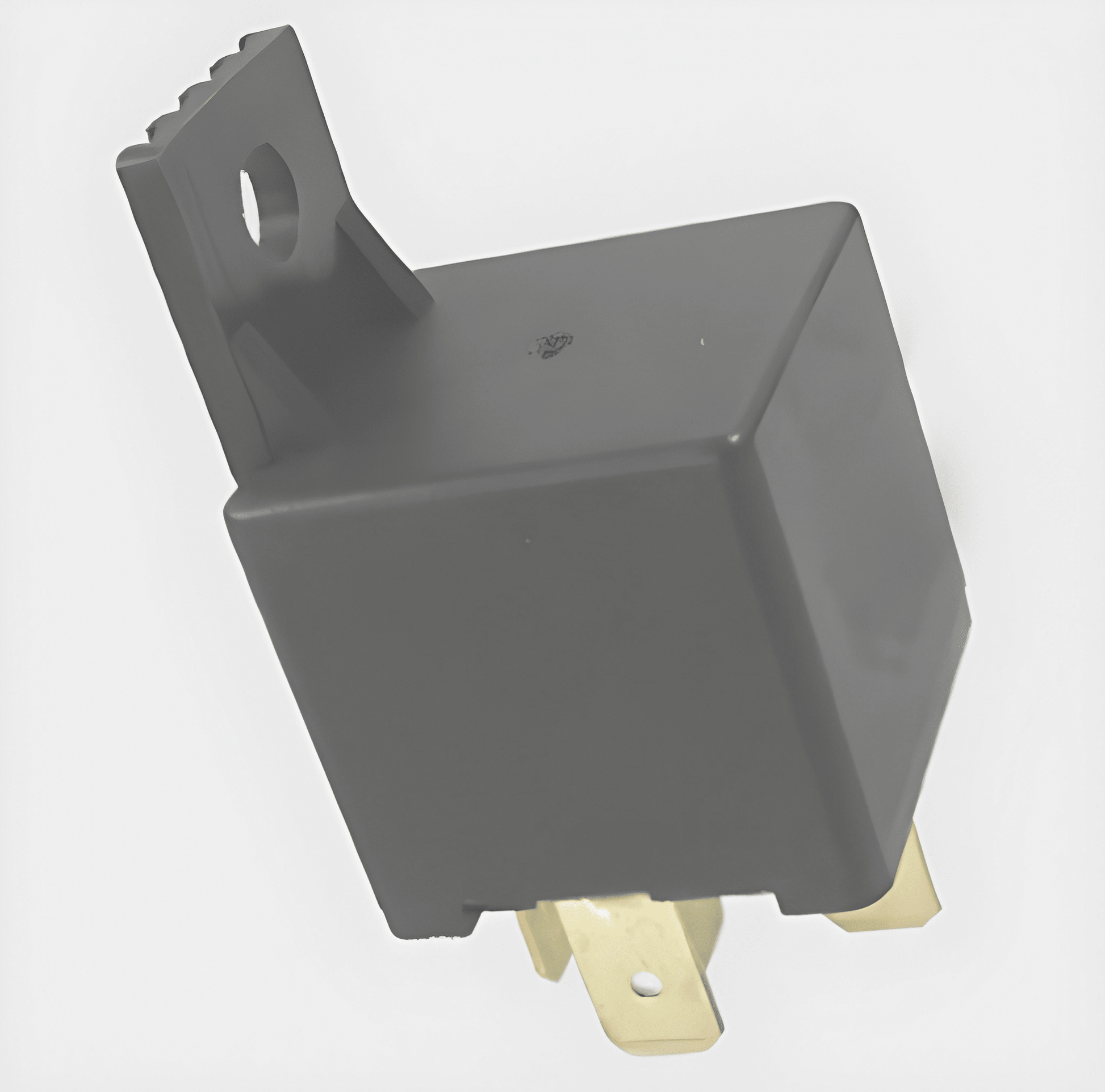 24V 20A normally open mini relay with diode protection and moulded plastic bracket, 4-pin automotive style.