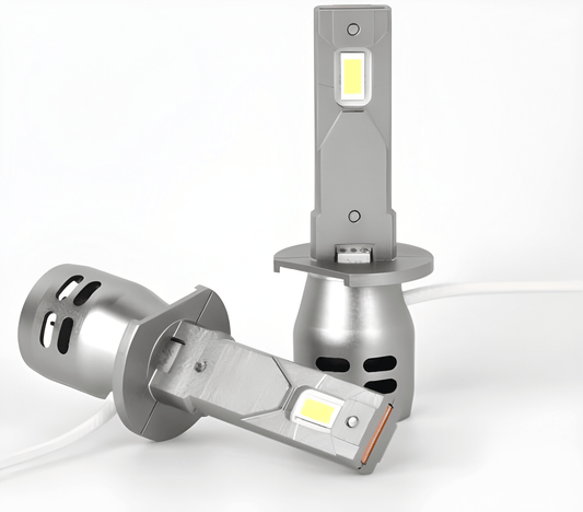 2 led light bulbs from led global on a white background