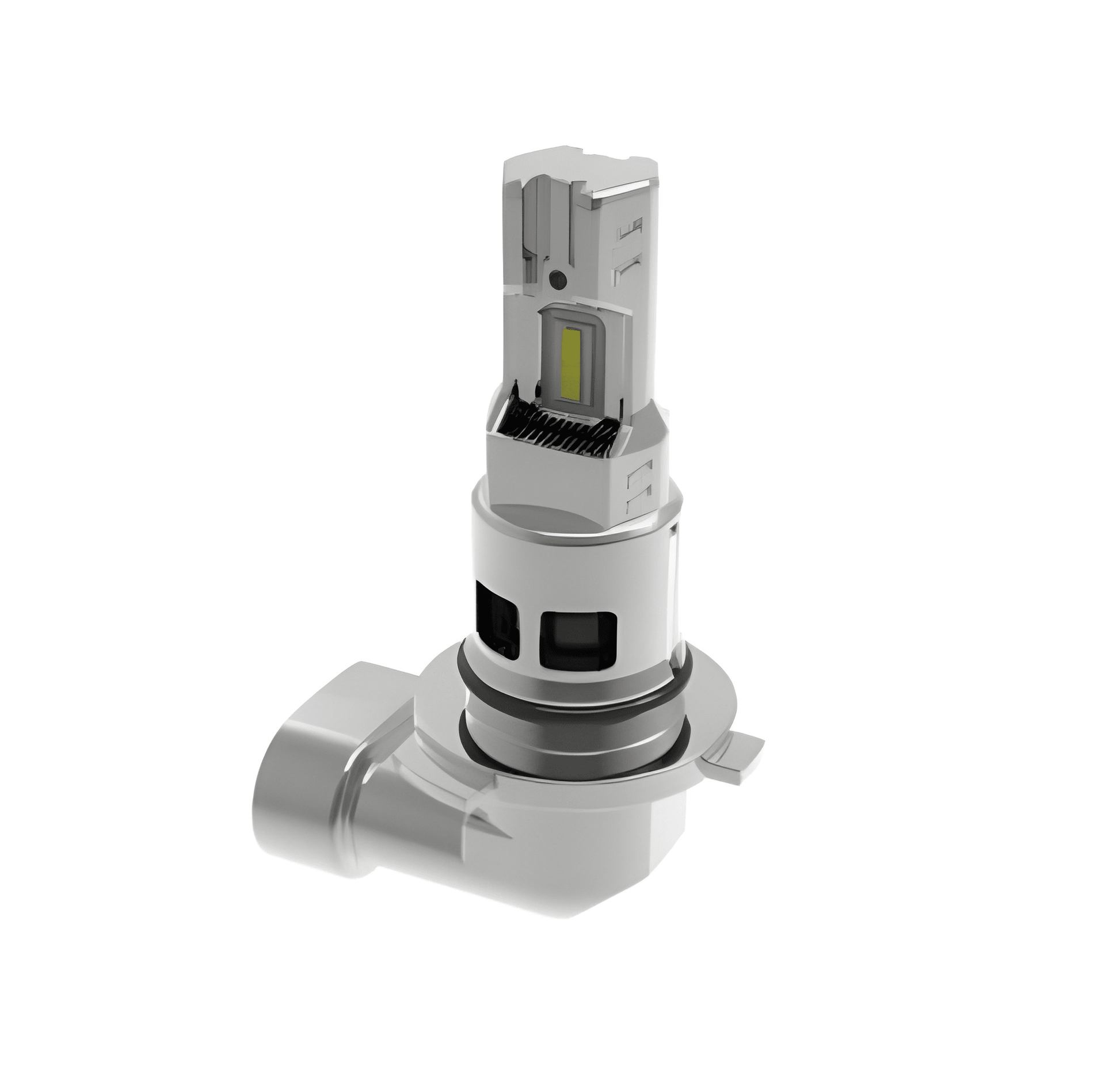 Car headlight bulb type 9005 on a white background