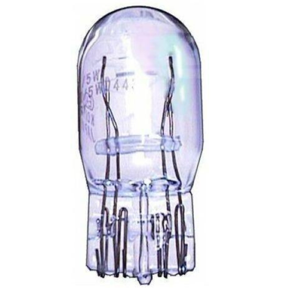 Clear automotive light bulb on a white background