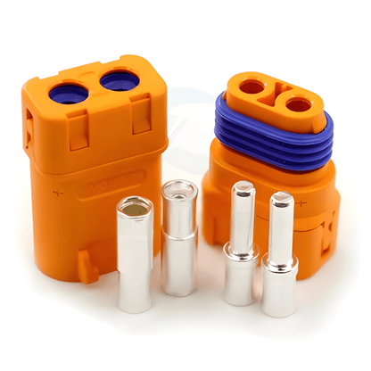 MURE LFB40-MF 40 Amp Male Female 2 Pin Power Connector Kit Orange waterproof plugs with silver terminals