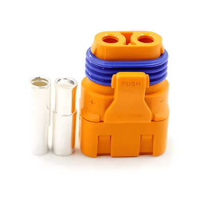 MURE LFB40-MF 40 Amp male female 2 pin power connector 12V 24V waterproof plug kit orange and blue