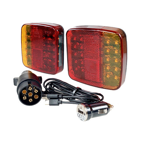Magnetic Wireless Rechargeable Led Pod Lamps Set 12v Stop Tail Indicator Number Plate Maypole MP44974