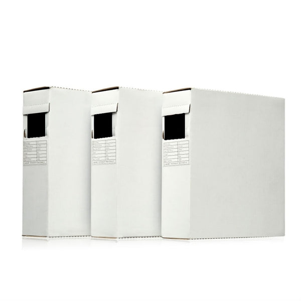 Three white boxes of adhesive lined heatshrink mini reel tubing, arranged side by side against a white background.