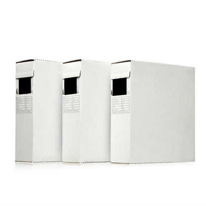 Three white boxes of adhesive lined heatshrink mini reel tubing, arranged side by side against a white background.