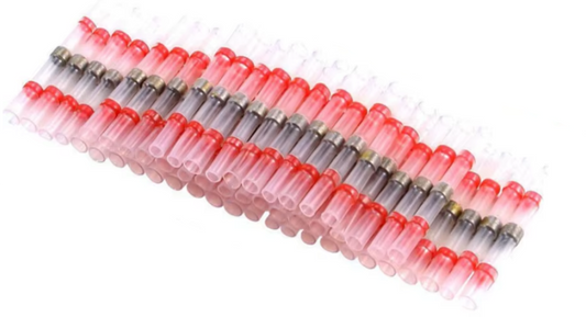 100X Red Heat Shrink Straight Solder Crimp Connectors Waterproof Butt Terminals 18-22 AWG MURE SCCRx100