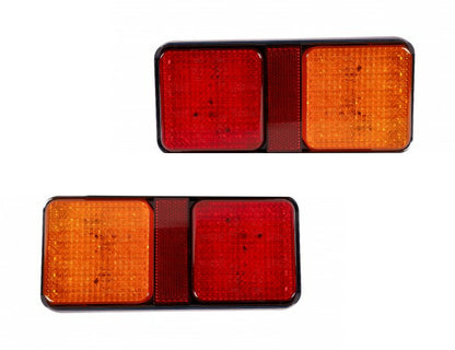 1 Pair Dual Pod 12v or 24v Led Rear Combination Light Stop, Tail, Indicator, Reflector with 36 LEDs in each pod,  ECE Approved LED Global LG512