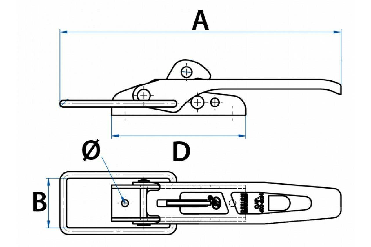 Lockable Trailer Over Centre Latch And Back Plate Kit Maypole MP81305B MP81405B