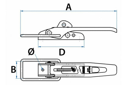 Lockable Trailer Over Centre Latch And Back Plate Kit Maypole MP81305B MP81405B