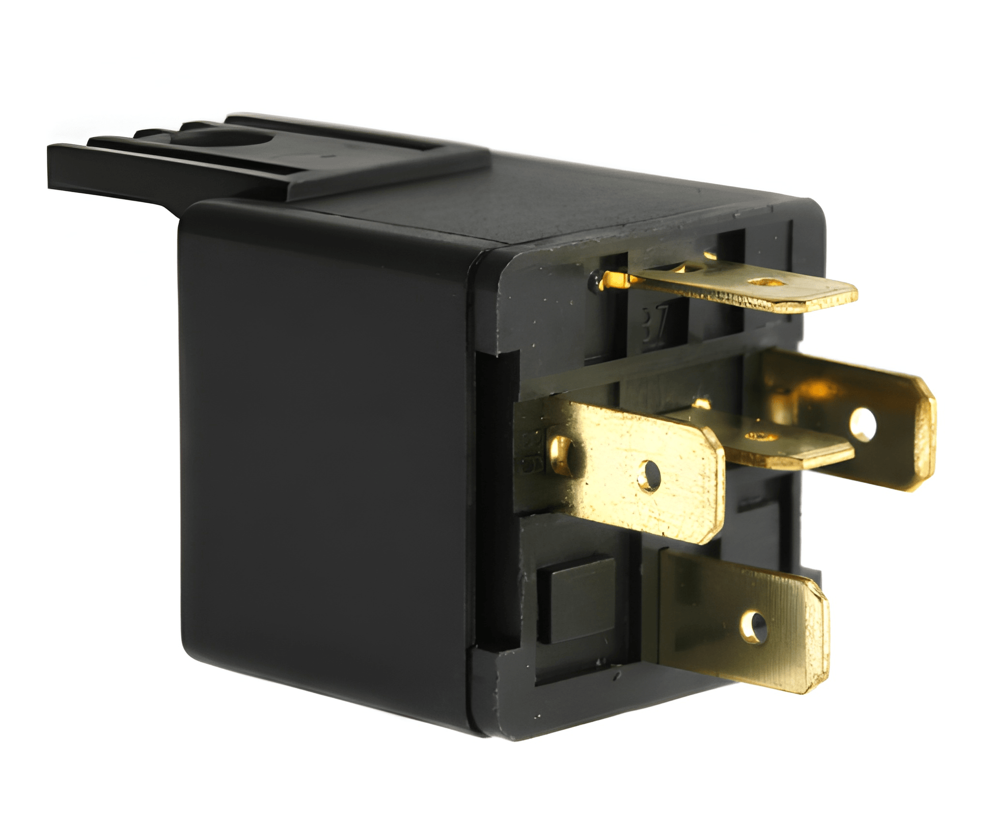 black relay switch RLY1018B on a white background