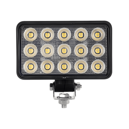 Rectangular LED light bar with multiple circular lights on a white background