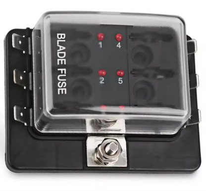 6 Way Led Blade Fuse Box Holder 12V / 24V Standard Ato Circuit Wood Auto Fuh1731L