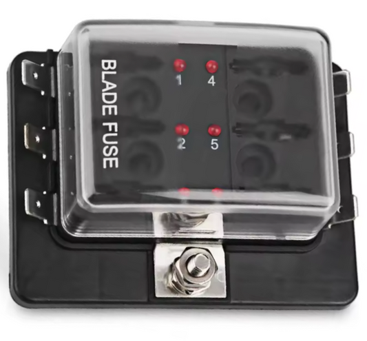 6 Way Led Blade Fuse Box Holder 12V / 24V Standard Ato Circuit Wood Auto Fuh1731L