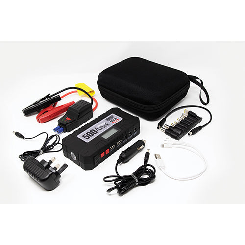 Jump Starter Power Pack 500A Usb Torch Rechargeable 12,000Mah Lithium Ion Maypole MP7433