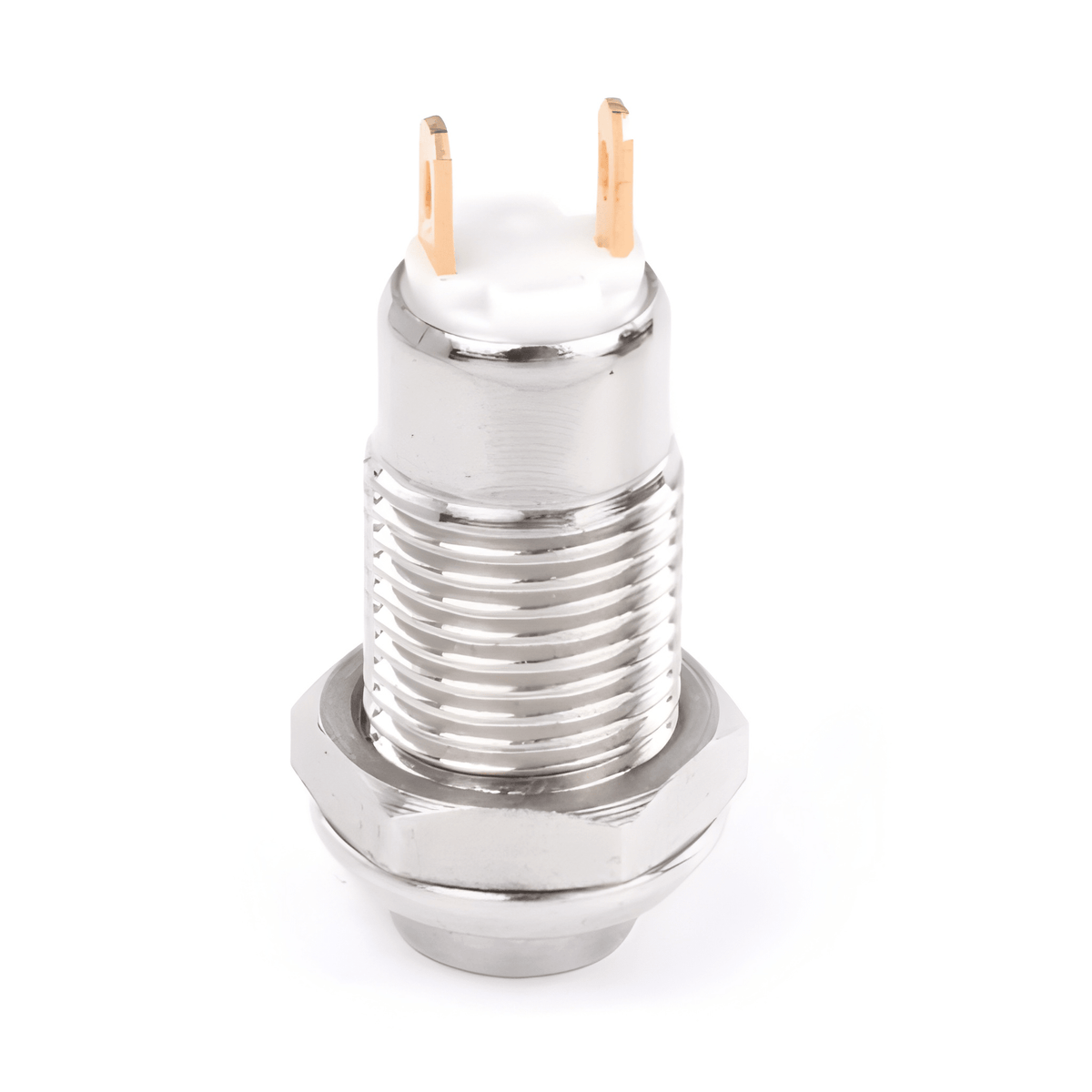 8mm momentary push button switch from MURE Small self-resetting metal switch with a threaded shaft