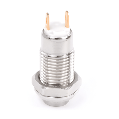 8mm momentary push button switch from MURE Small self-resetting metal switch with a threaded shaft