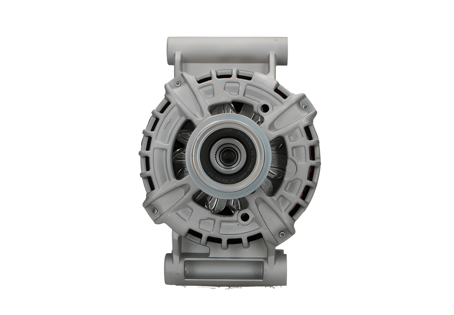 Car alternator front view on a white background ALT10745