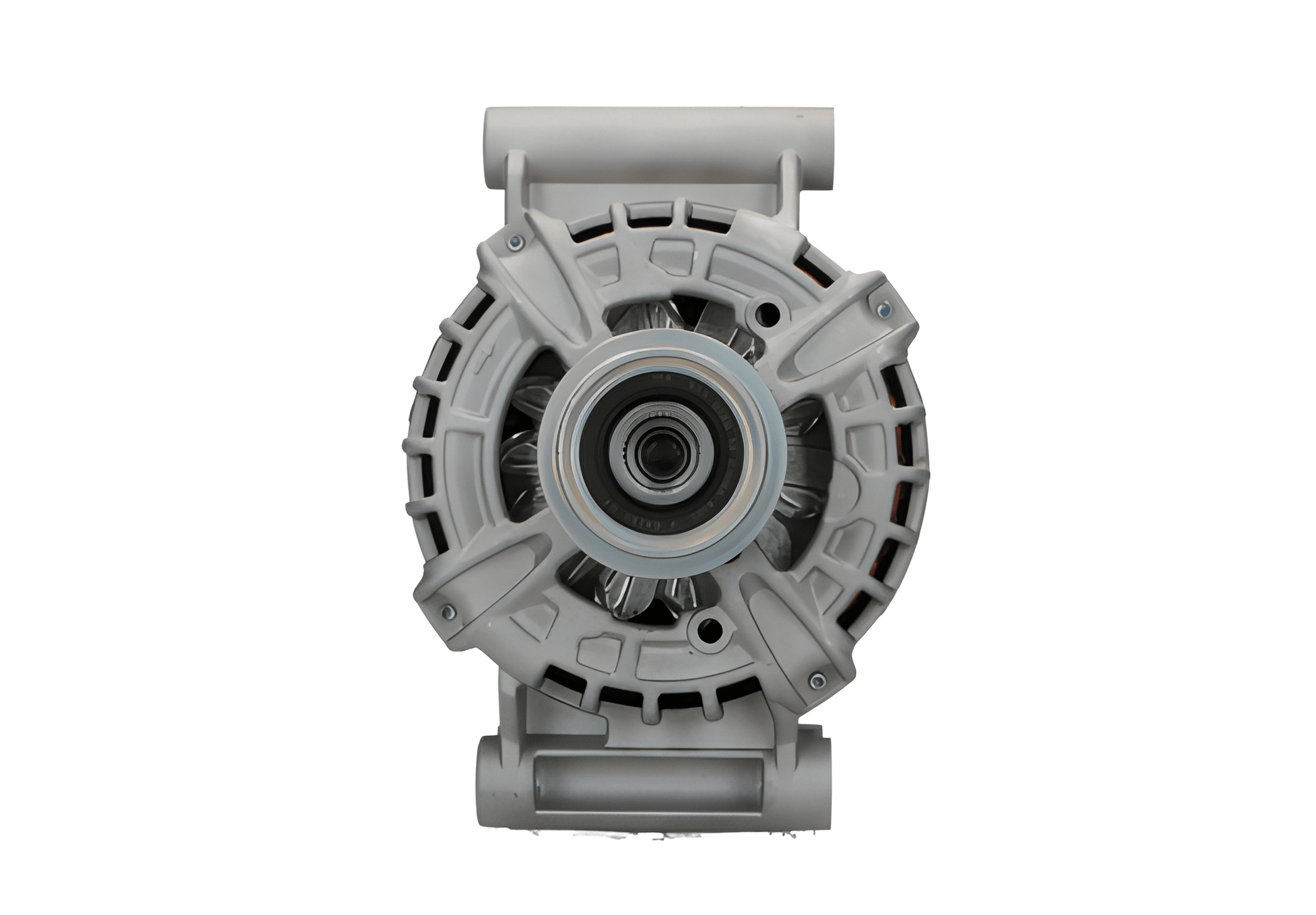 Car alternator front view on a white background ALT10745