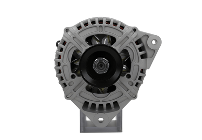 Front view of ALT20756 alternator featuring pulley, fan blades, and mounting points.