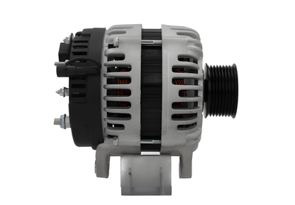 Side profile of ALT20756 alternator displaying housing, pulley alignment, and stator vents.