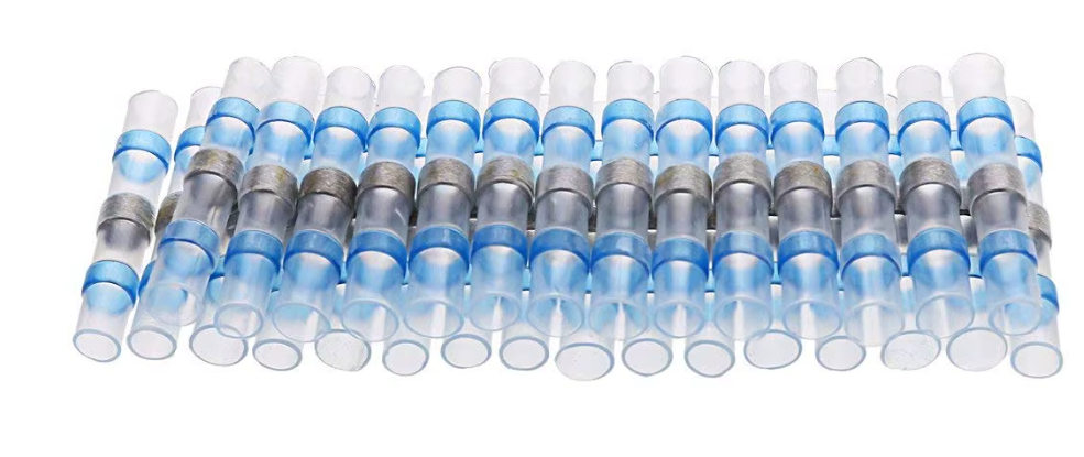 100X Blue Heat Shrink Straight Solder Crimp Connectors Waterproof Butt Terminals 16-14 AWG MURE SCCBx100