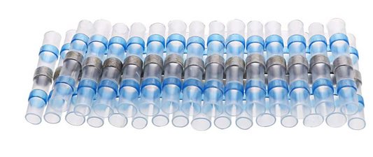 100X Blue Heat Shrink Straight Solder Crimp Connectors Waterproof Butt Terminals 16-14 AWG MURE SCCBx100