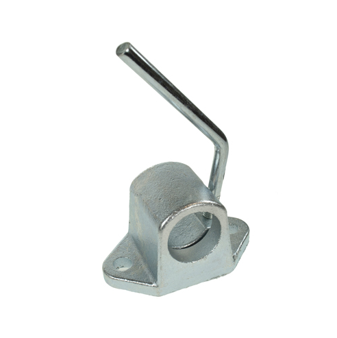 Metal steel clamp for jeckey wheels and prop stands 100mm mounting hole on a white background