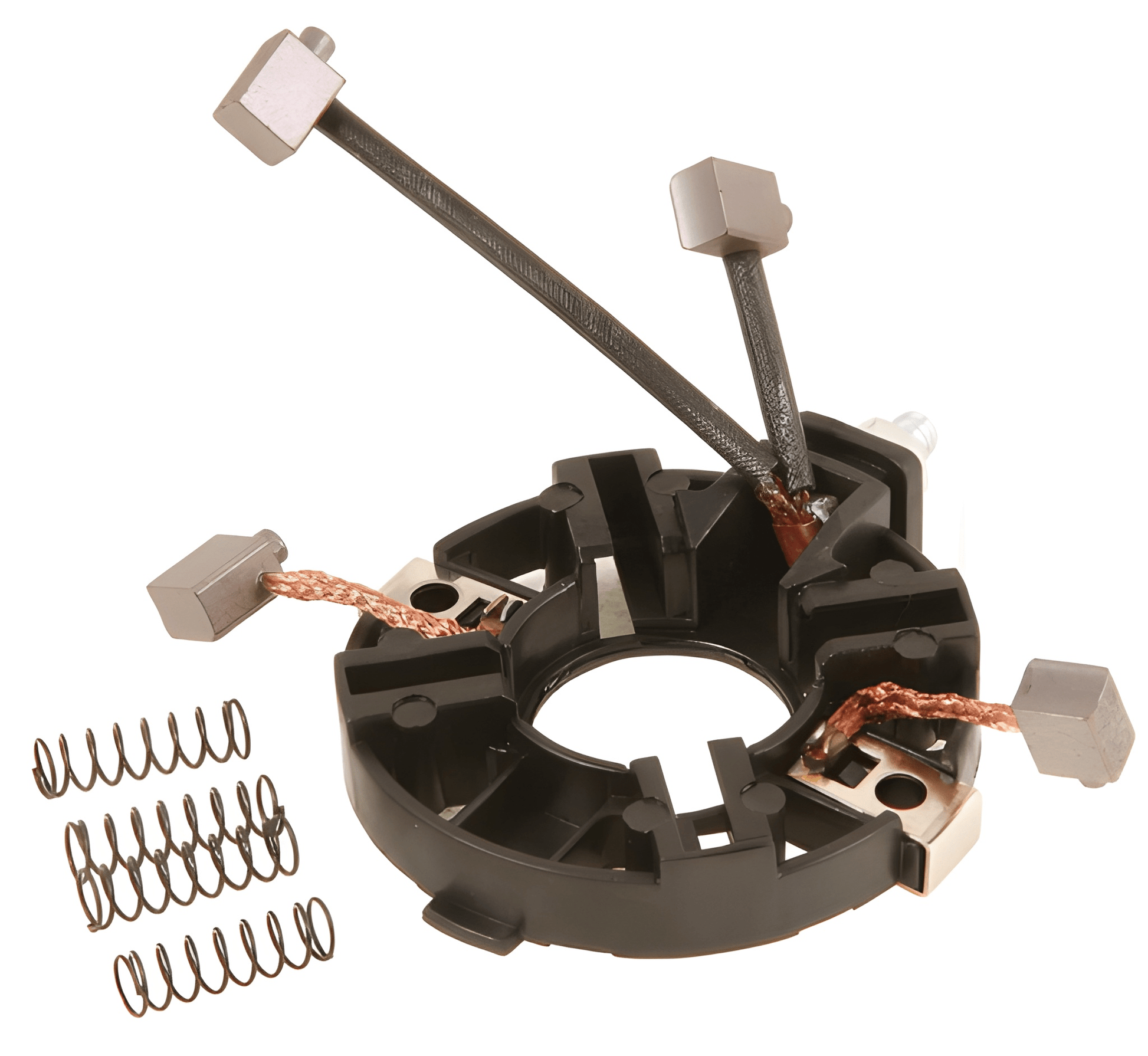 Mechanical component with springs on a white background