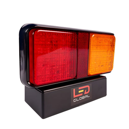 LED Global trailer light with red and orange lenses on a white background