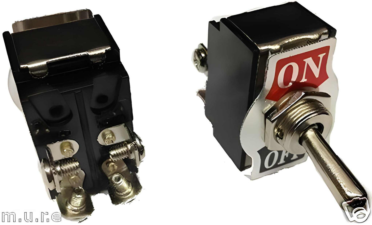 Robinson K854 12V 20A car dash toggle switch with ON OFF plate and screw terminals by MURE