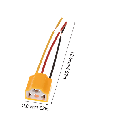 Technical dimension drawing for the SSC029M connector, showing a total lead length of 12.5cm (4.92in) and a compact 2.6cm (1.02in) socket width.