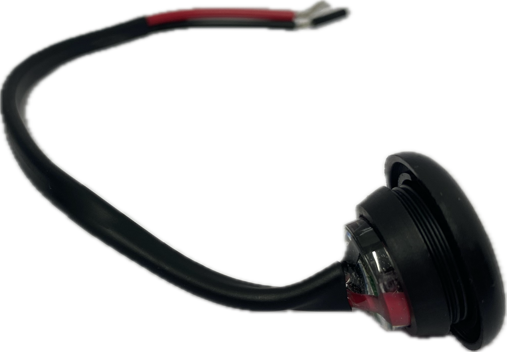 10-30V LED ROUND MARKER LIGHT CLEAR 2PC Button Marker Pre Wired ECE IP67 Approved LED GLOBAL LG122 Clear